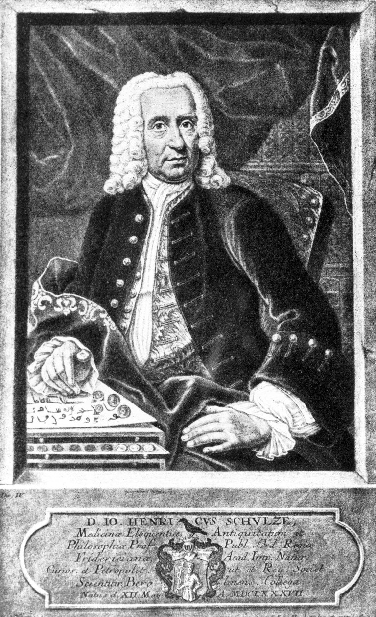 Johann Heinrich Schulze, anticipador alemão da fotografia, c 1710 de Unbekannt