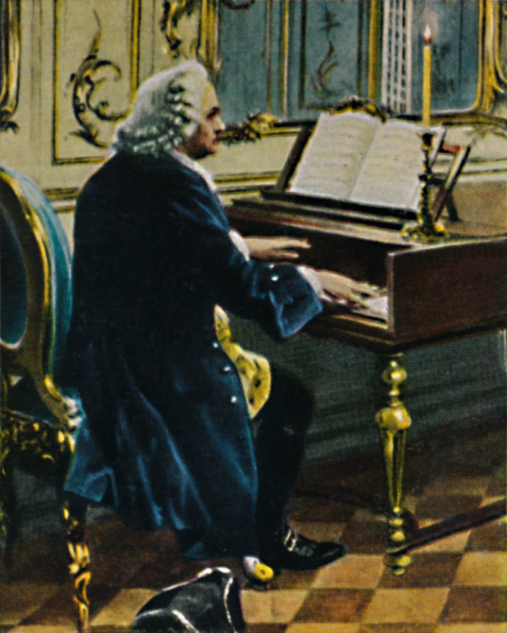Johann Sebastian Bach 1685-1750. - Trecho da pintura de Carl Röhling, 1934. de Unbekannt