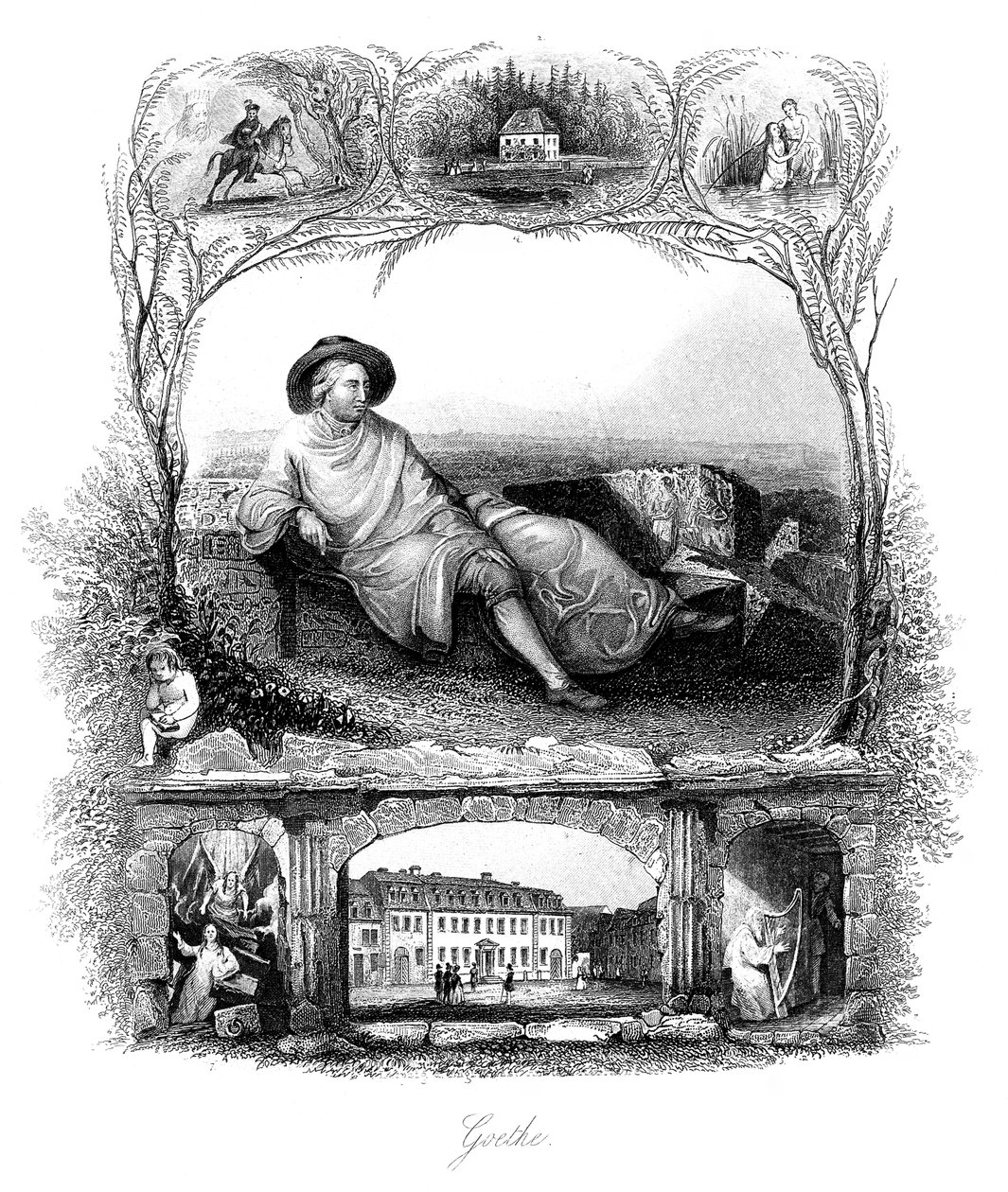 Johann Wolfgang von Goethe, poeta, dramaturgo e cientista alemão, século XIX de Unbekannt
