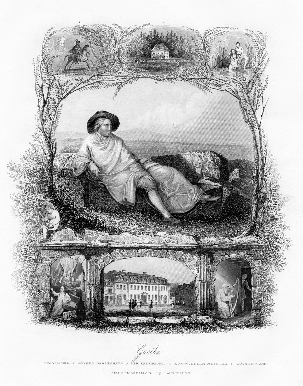 Johann Wolfgang von Goethe, poeta, dramaturgo e cientista alemão, século XIX de Unbekannt