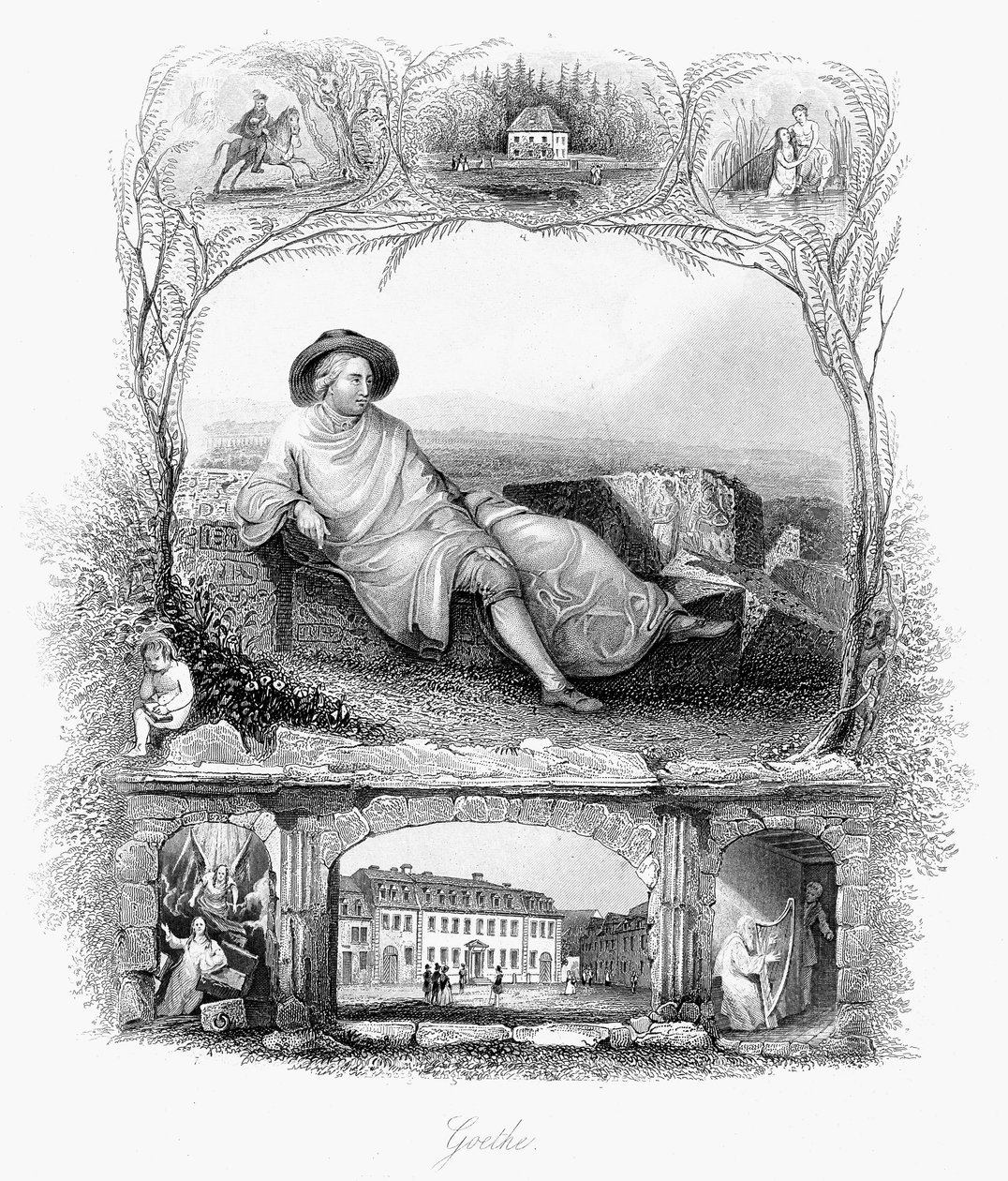 Johann Wolfgang von Goethe, poeta, dramaturgo e cientista alemão, c1860 de Unbekannt