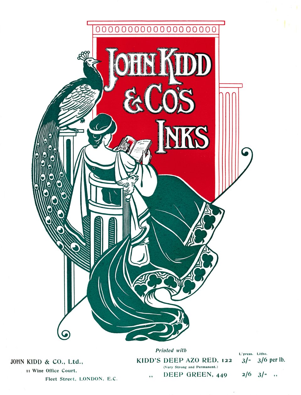 Anúncio de John Kidd & Cos Inks, 1907 de Unbekannt