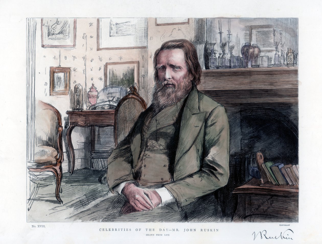 John Ruskin 1819-1900, crítico inglês, autor, poeta e artista, 1886 de Unbekannt