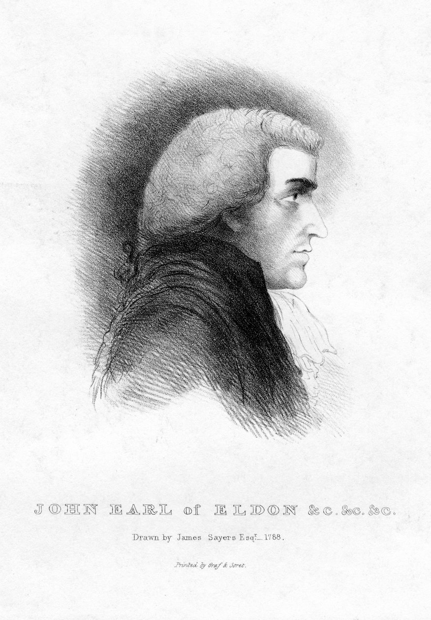 John Scott 1751-1838, 1º Conde de Eldon, Lorde Chanceler da Grã-Bretanha, século XIX de Unbekannt