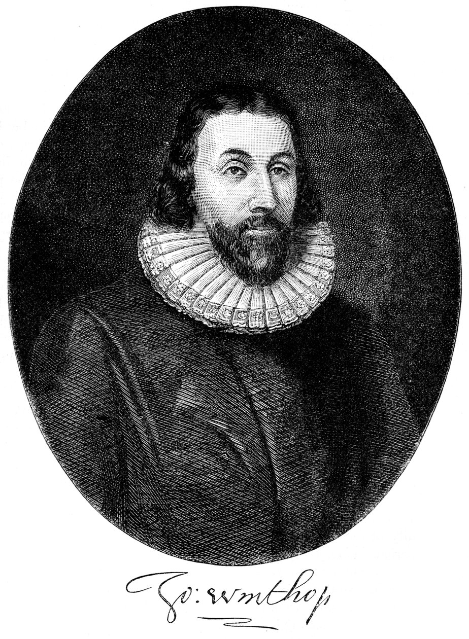 John Winthrop, colonizador puritano inglês na América, século XVII c1880 de Unbekannt