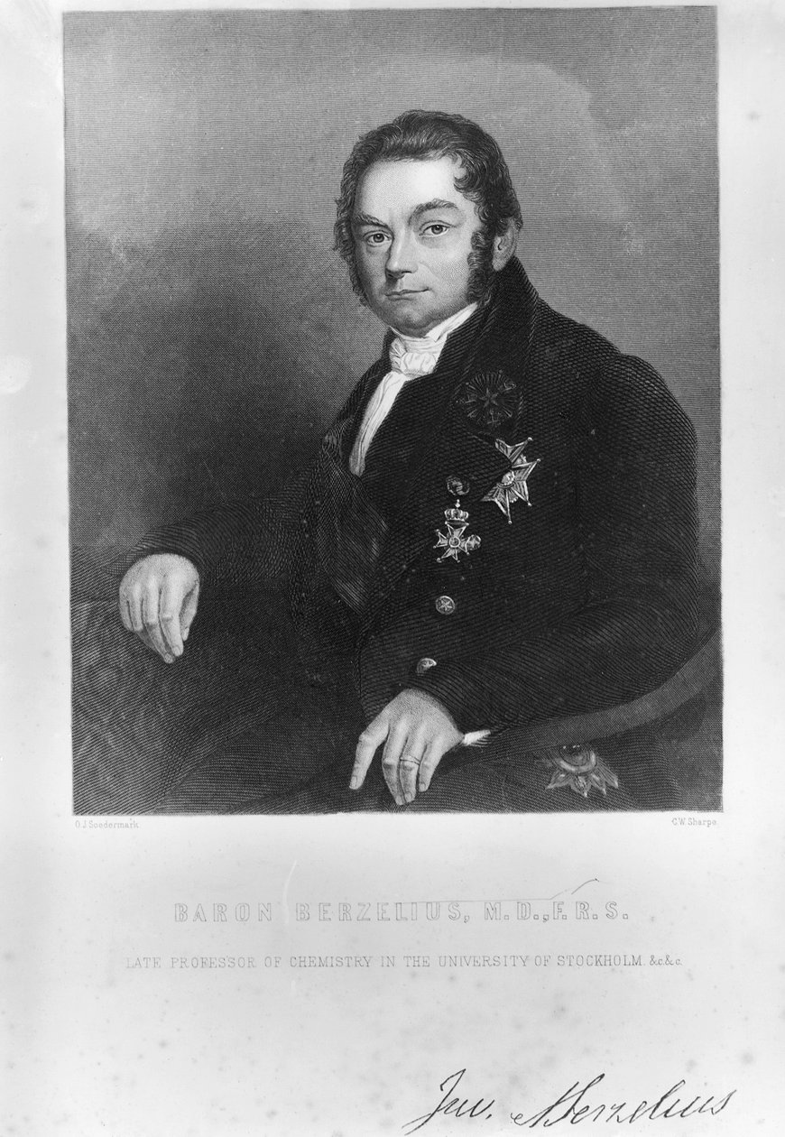 Jons Jacob Berzelius, químico sueco, início do século XIX de Unbekannt