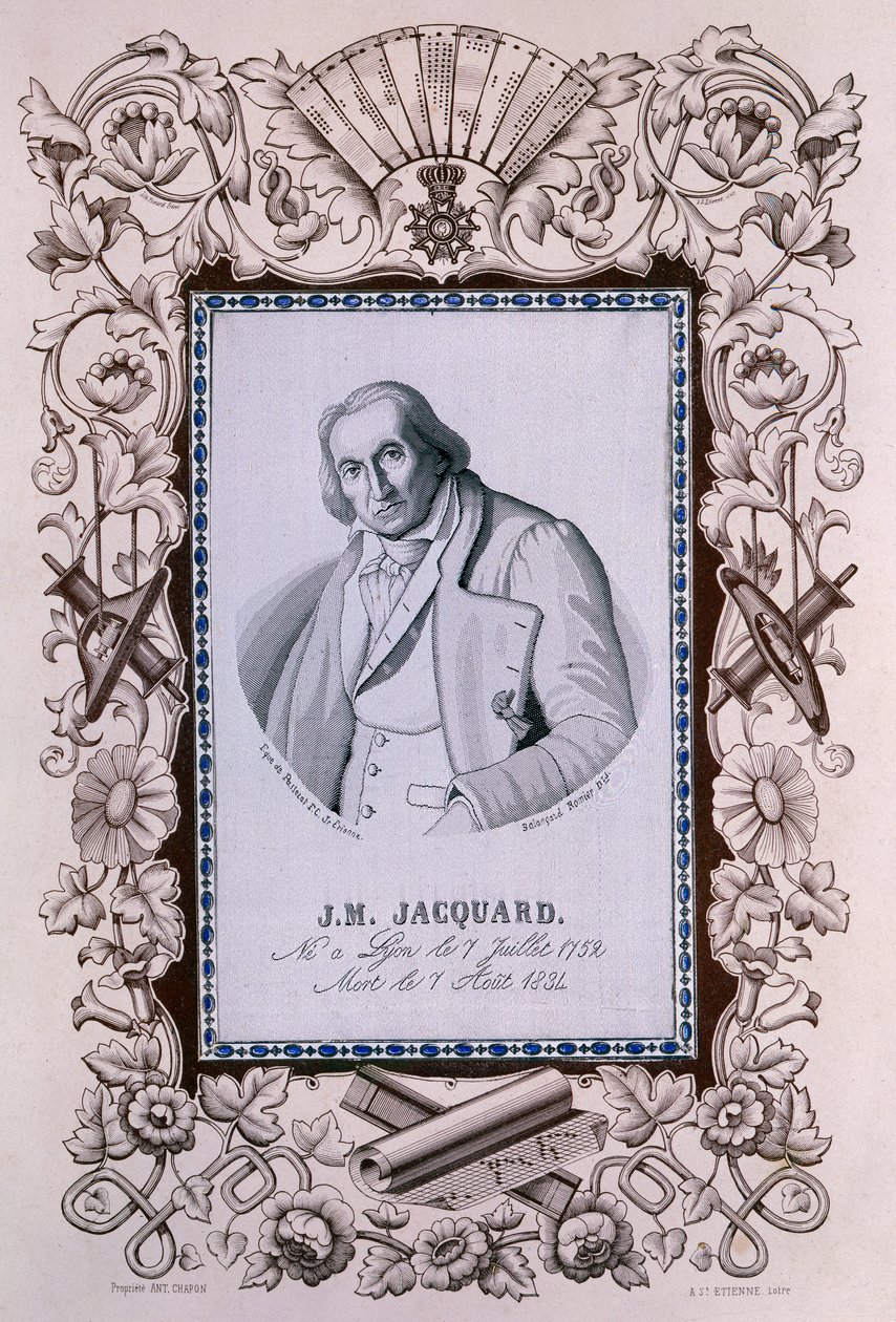 Joseph-Marie Jacquard, inventor do tear Jacquard, c1850 de Unbekannt