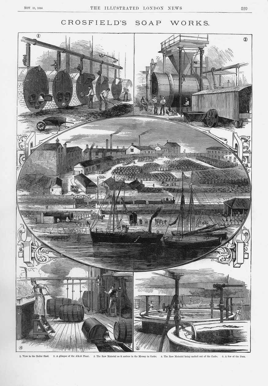 Joseph Crosfield & Sons fábrica de sabão em Bank Quarry, Warrington, Cheshire, 1886 de Unbekannt