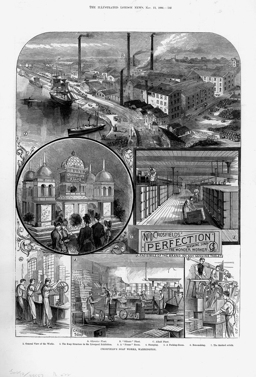 Joseph Crosfield & Sons fábrica de sabão em Bank Quarry, Warrington, Cheshire, 1886 de Unbekannt