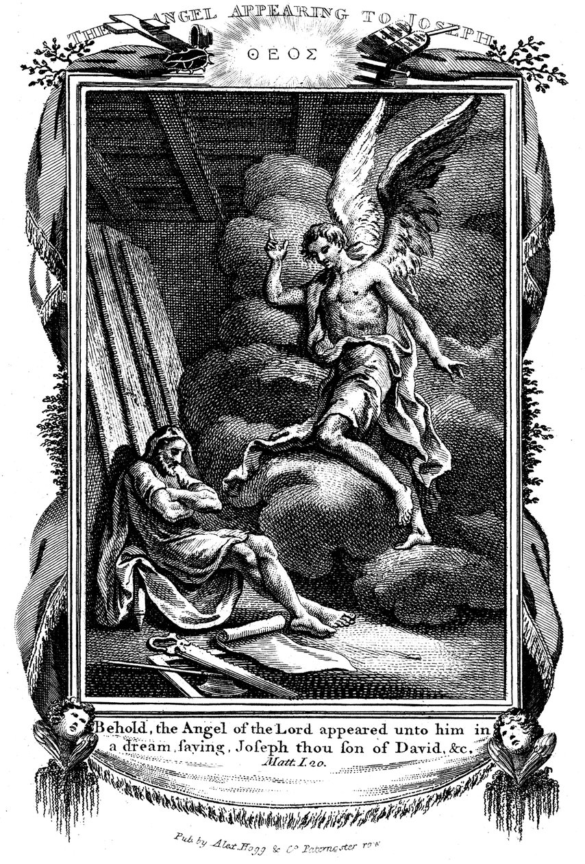 O sonho de José: Eis que o Anjo do Senhor lhe apareceu em um sonho, 1804 de Unbekannt