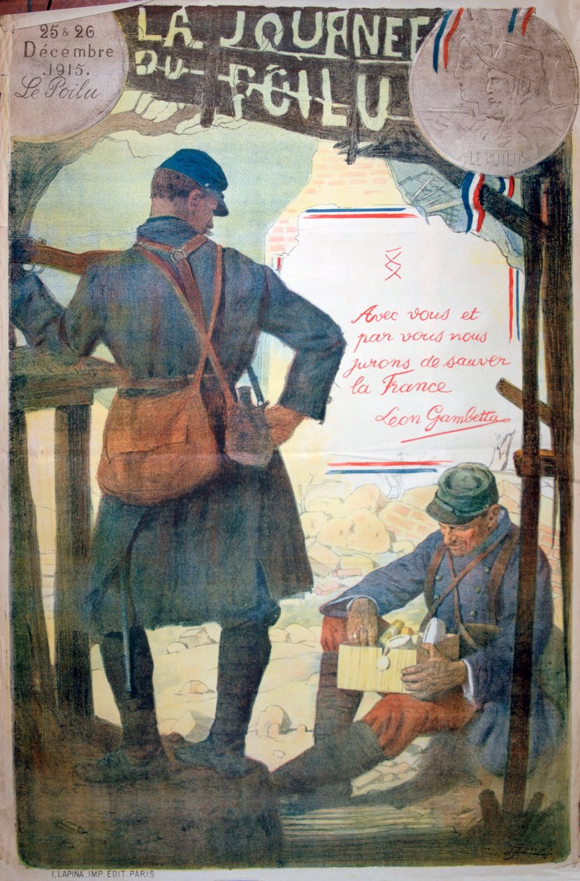 Dia cabeludo 25 e 26 de dezembro de 1915, cartaz francês da Primeira Guerra Mundial, 1915 de Unbekannt