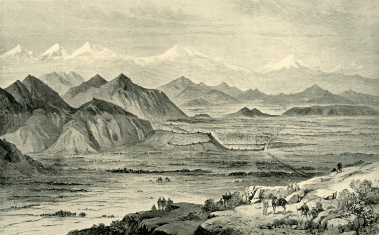 Cabul, olhando para o norte do monte acima do acampamento britânico em Beni Hissar, 8 de outubro de 1879, 1901. de Unbekannt