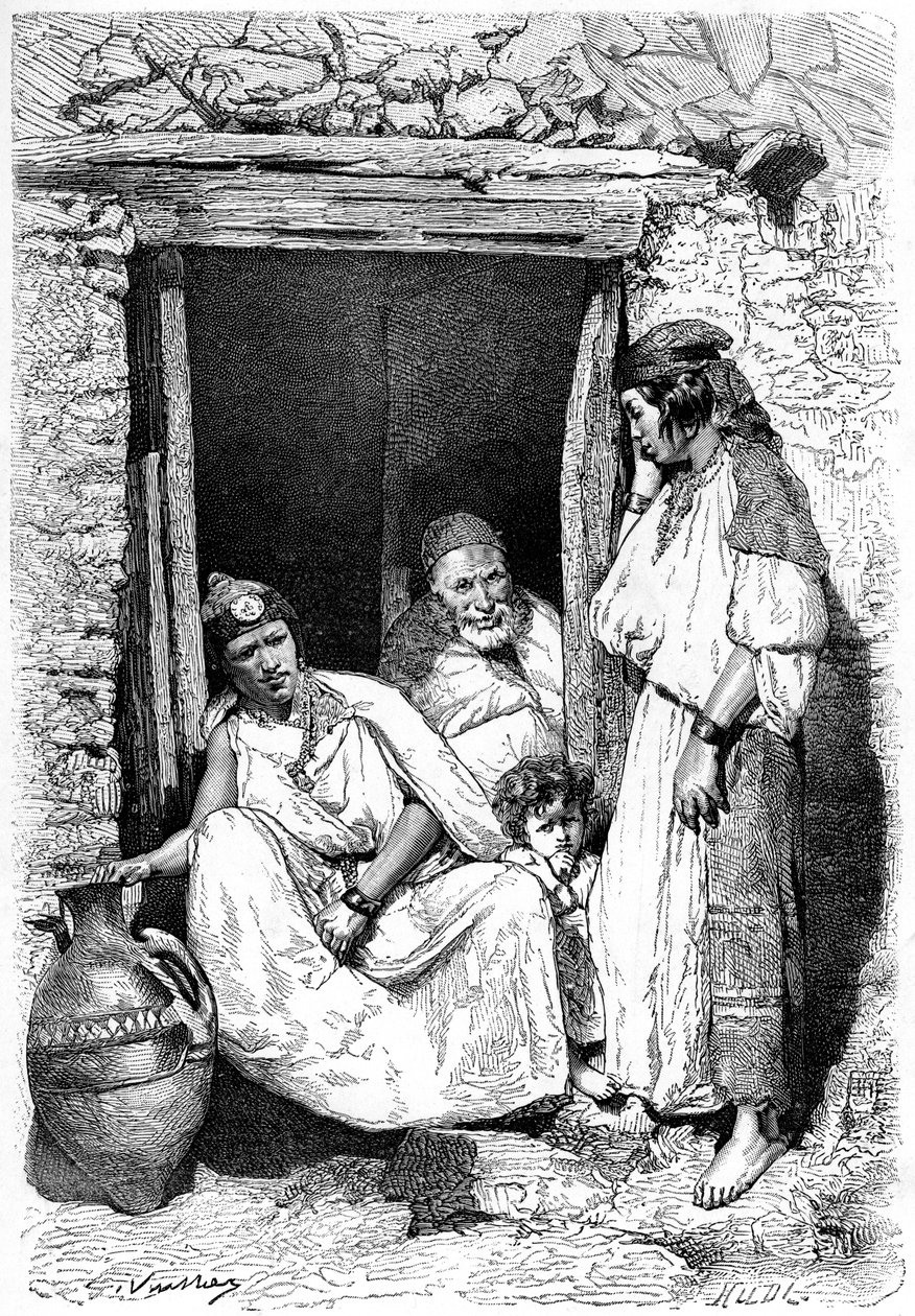 Grupo familiar Kabyle, Argélia, c1890 de Unbekannt