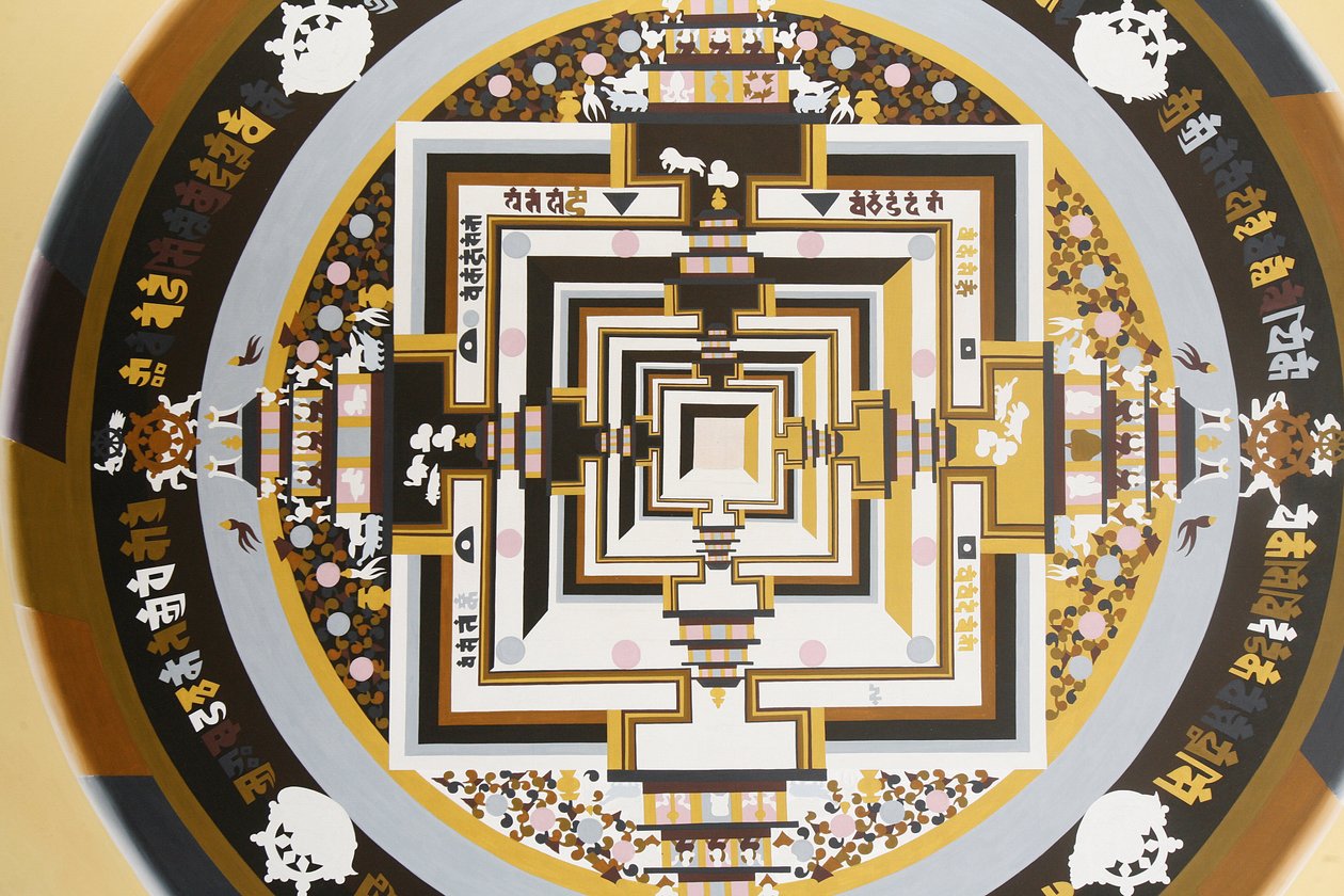 Kalachakra, a roda do tempo. Thangka., Bhaktapur, Nepal. de Unbekannt