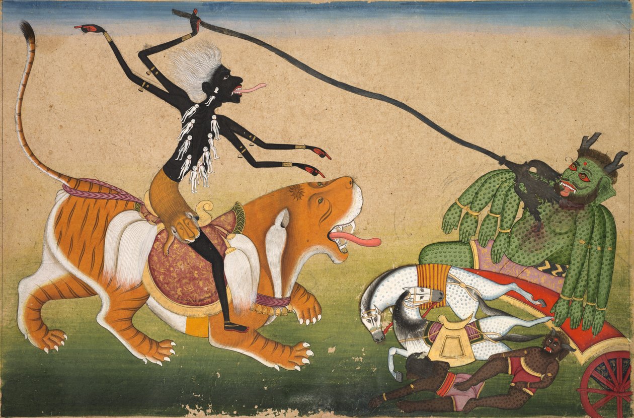 Atacando tempo Nisumbha, c. 1740. de Unbekannt
