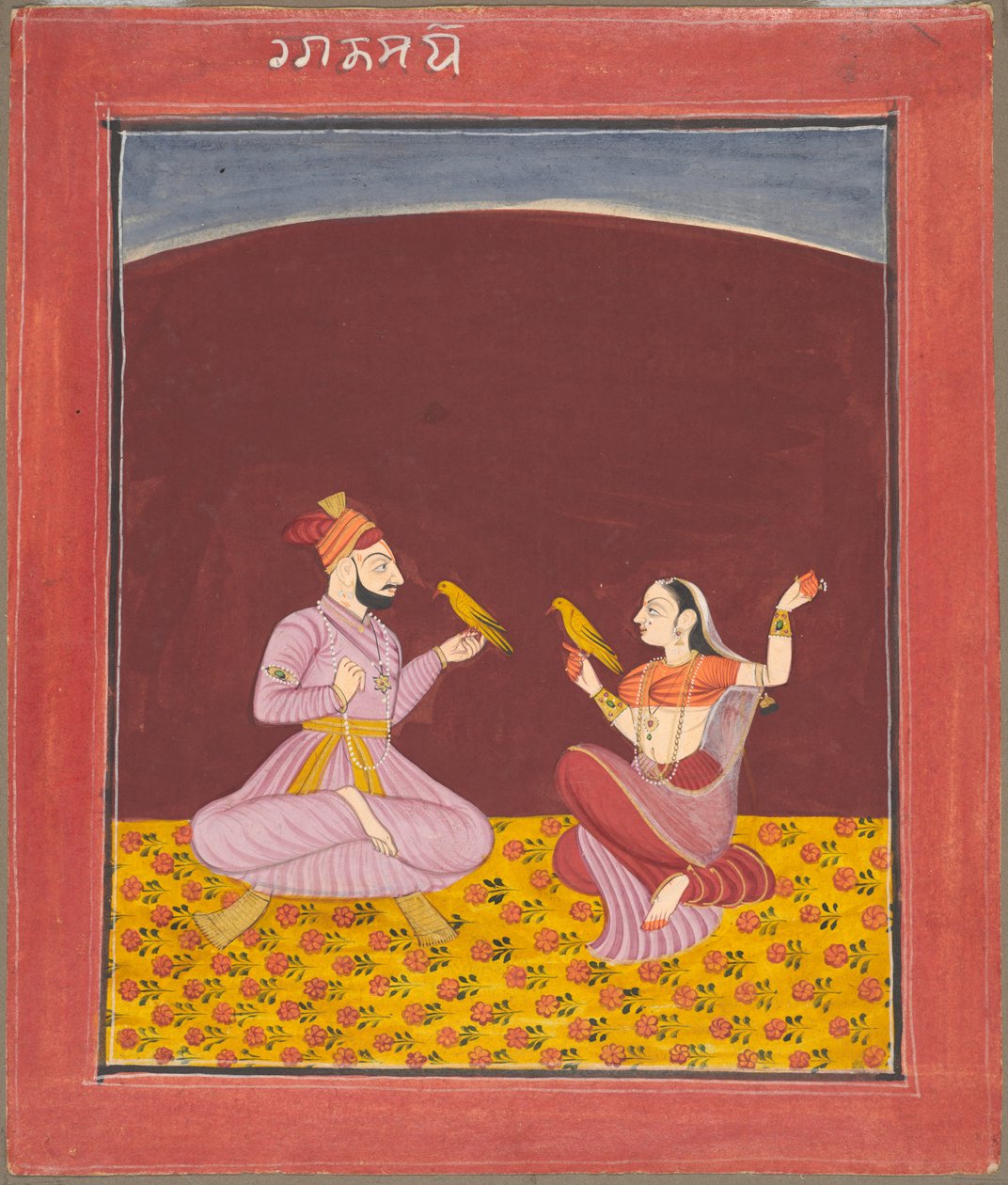 Kamod Raga, da família Dipak Raga, página de uma série Ragamala, c. 1750 de Unbekannt