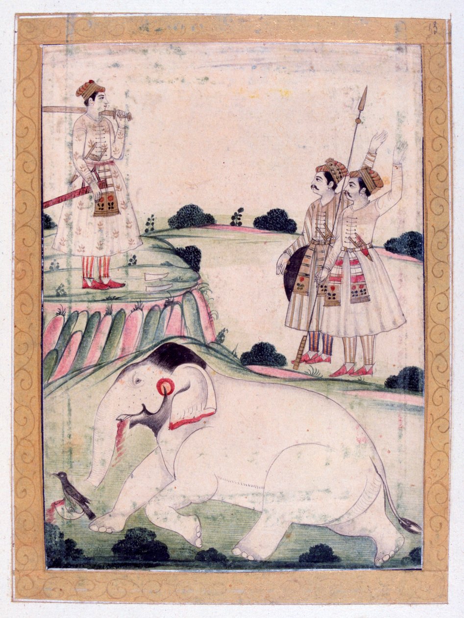 Kanada Ragini, Álbum Ragamala, Escola de Rajasthan, século XIX de Unbekannt