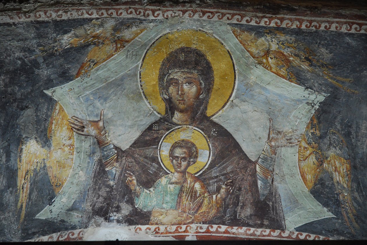 Kariye Camii (igreja St Sauveur In Chora) fresco : Virgem e criança, Istambul, Turquie de Unbekannt
