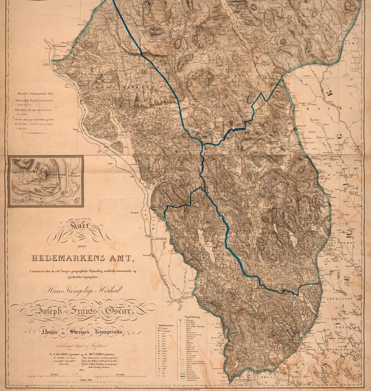 Mapa do Condado de Hedmark (incluindo Skreya e Helg-Öen) de Unbekannt