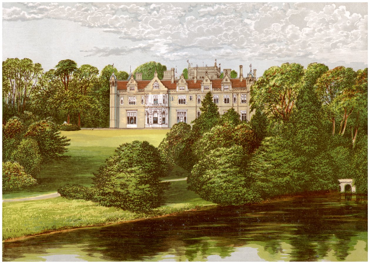 Keele Hall, Staffordshire, casa da família Sneyd, c1880 de Unbekannt