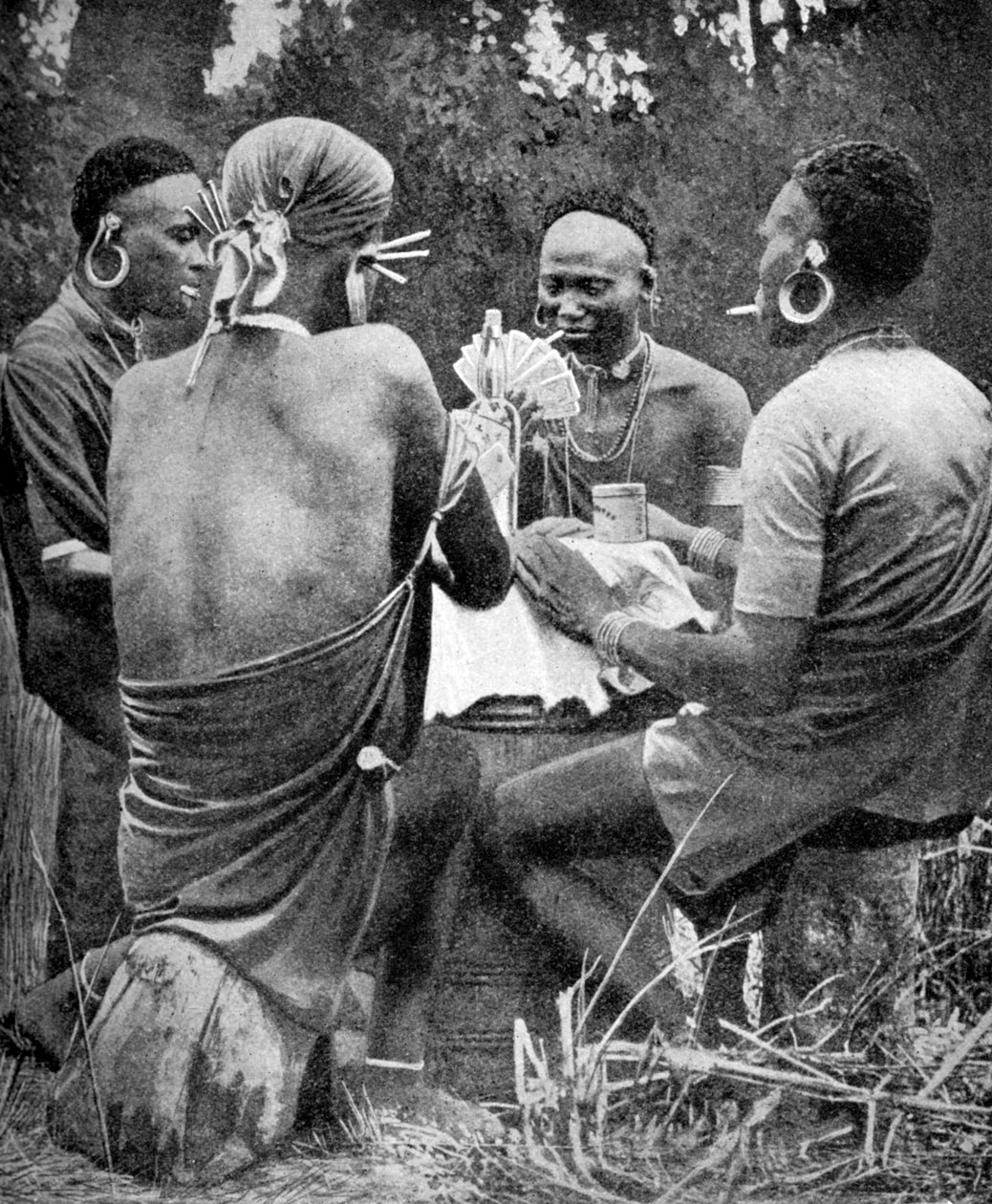 Homens quenianos jogando cartas, 1922 de Unbekannt