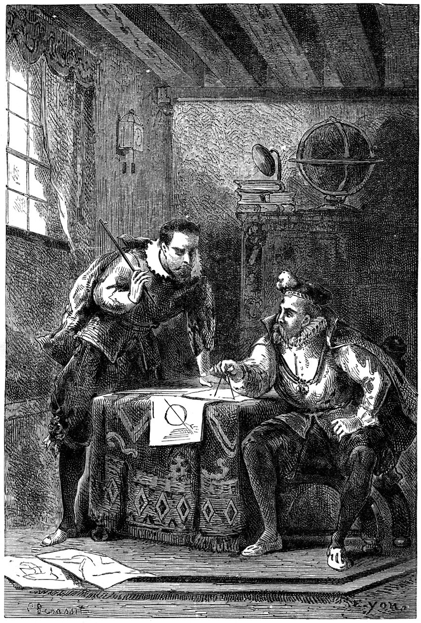 Kepler e Brahe trabalhando juntos c1600, c1870 de Unbekannt