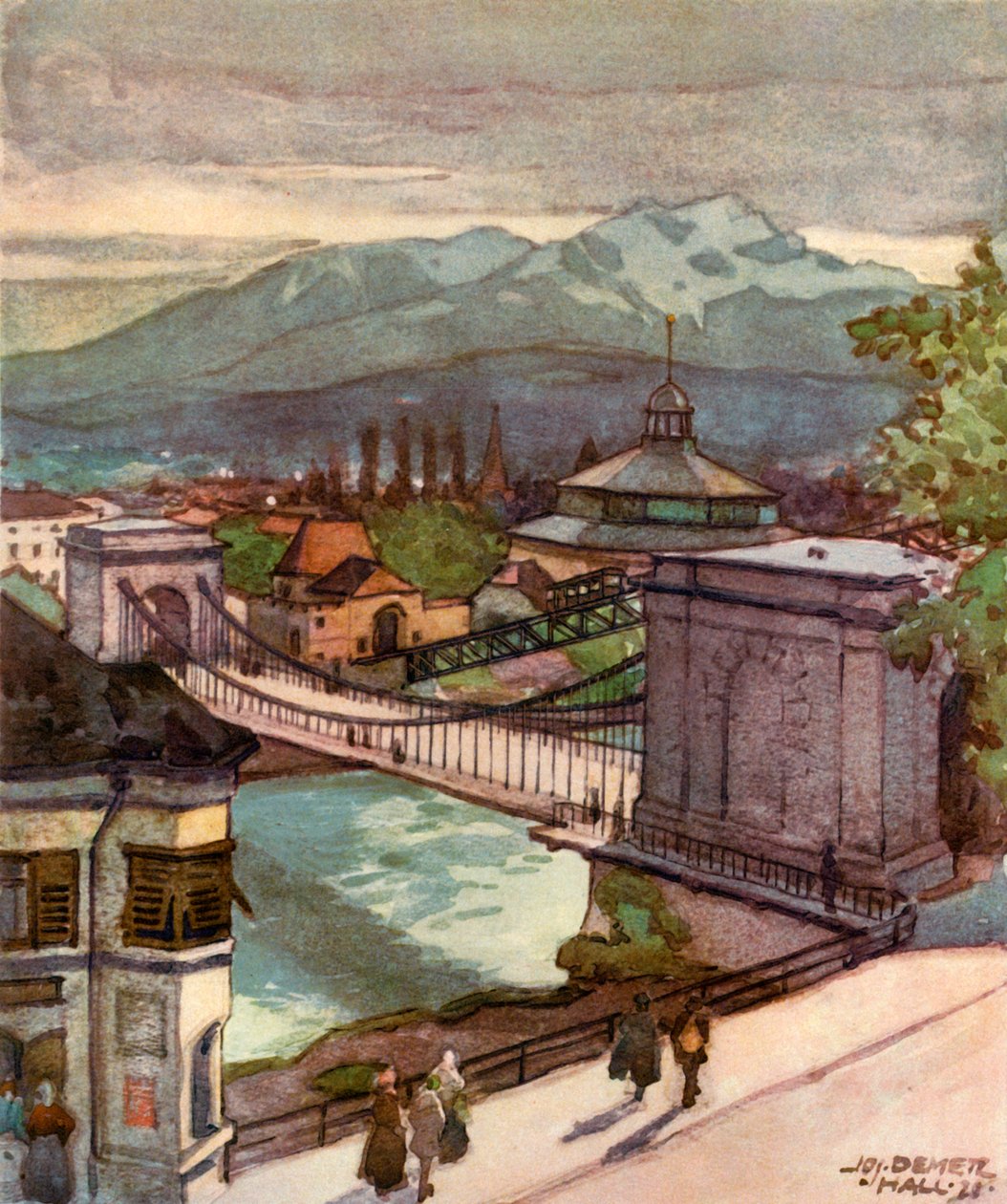 Kettenbrucke, ponte Chain, c1929. de Unbekannt