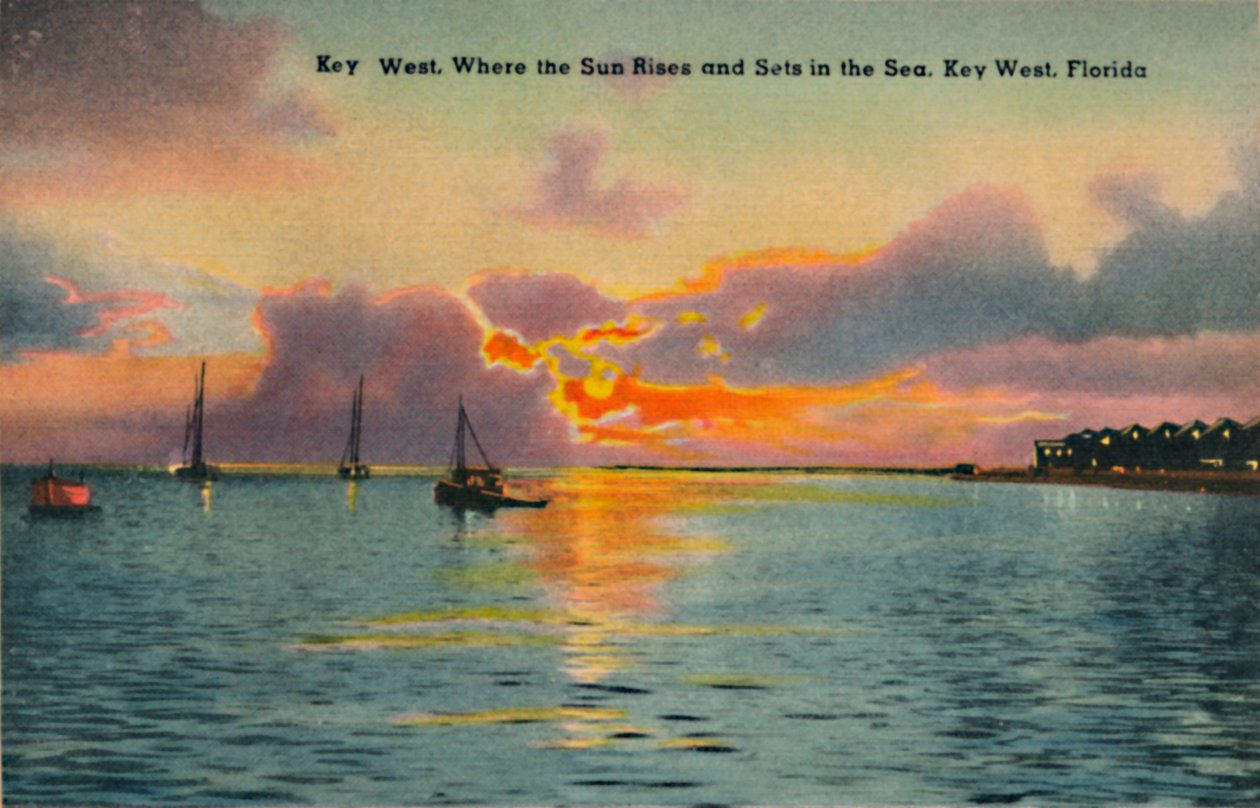 Key West. Onde o sol nasce e se põe no mar, Key West, Flórida, c1940s de Unbekannt