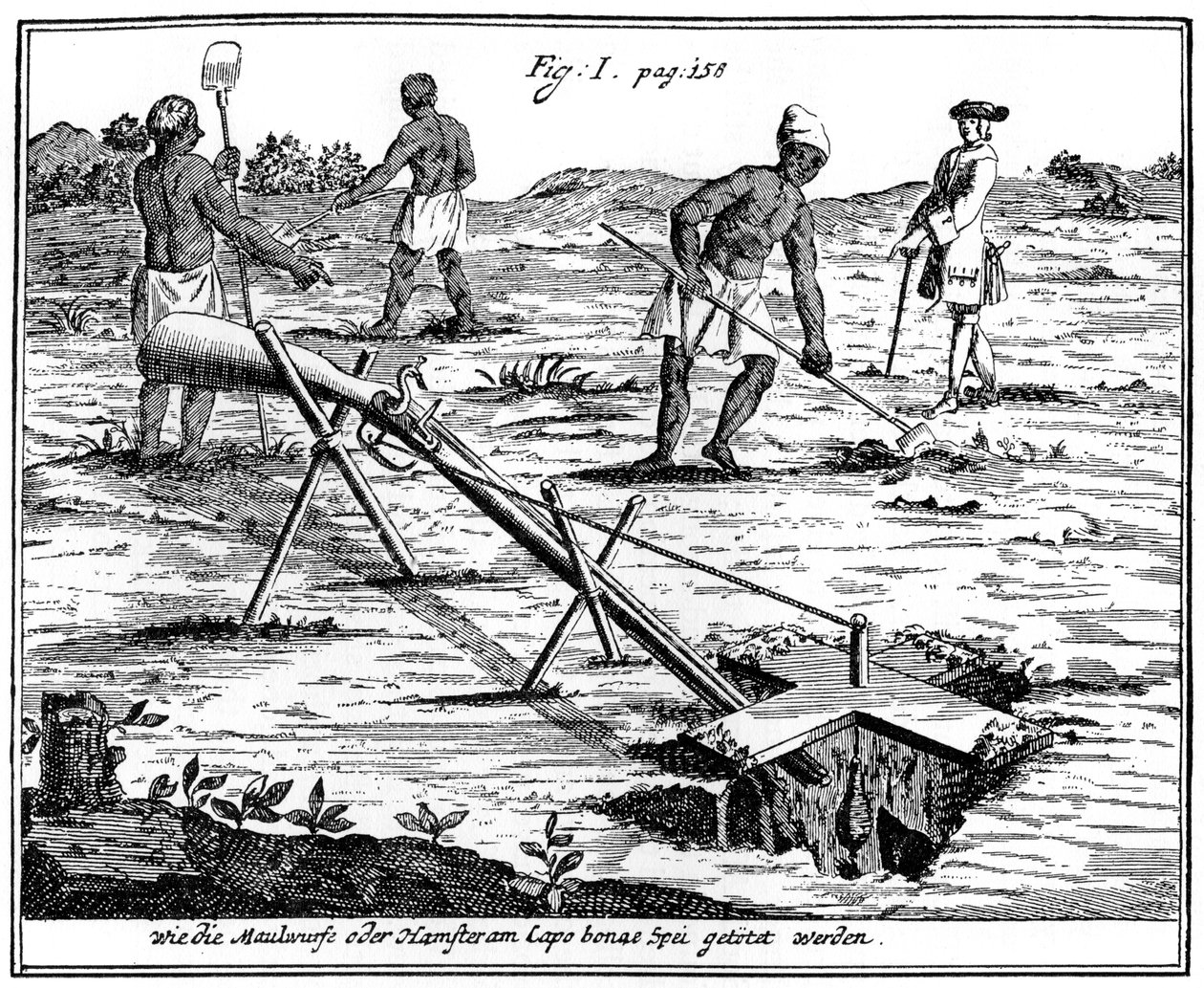 Khoikhois pegando toupeiras, África do Sul, século XVIII 1931 de Unbekannt