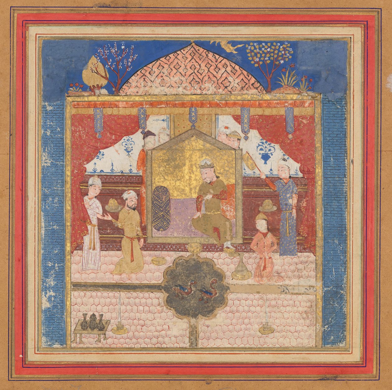 Khusrau Parvez Antes atinge Fateh Hurmuzad, fólio deste shahna ..., k. 120-90. de Unbekannt