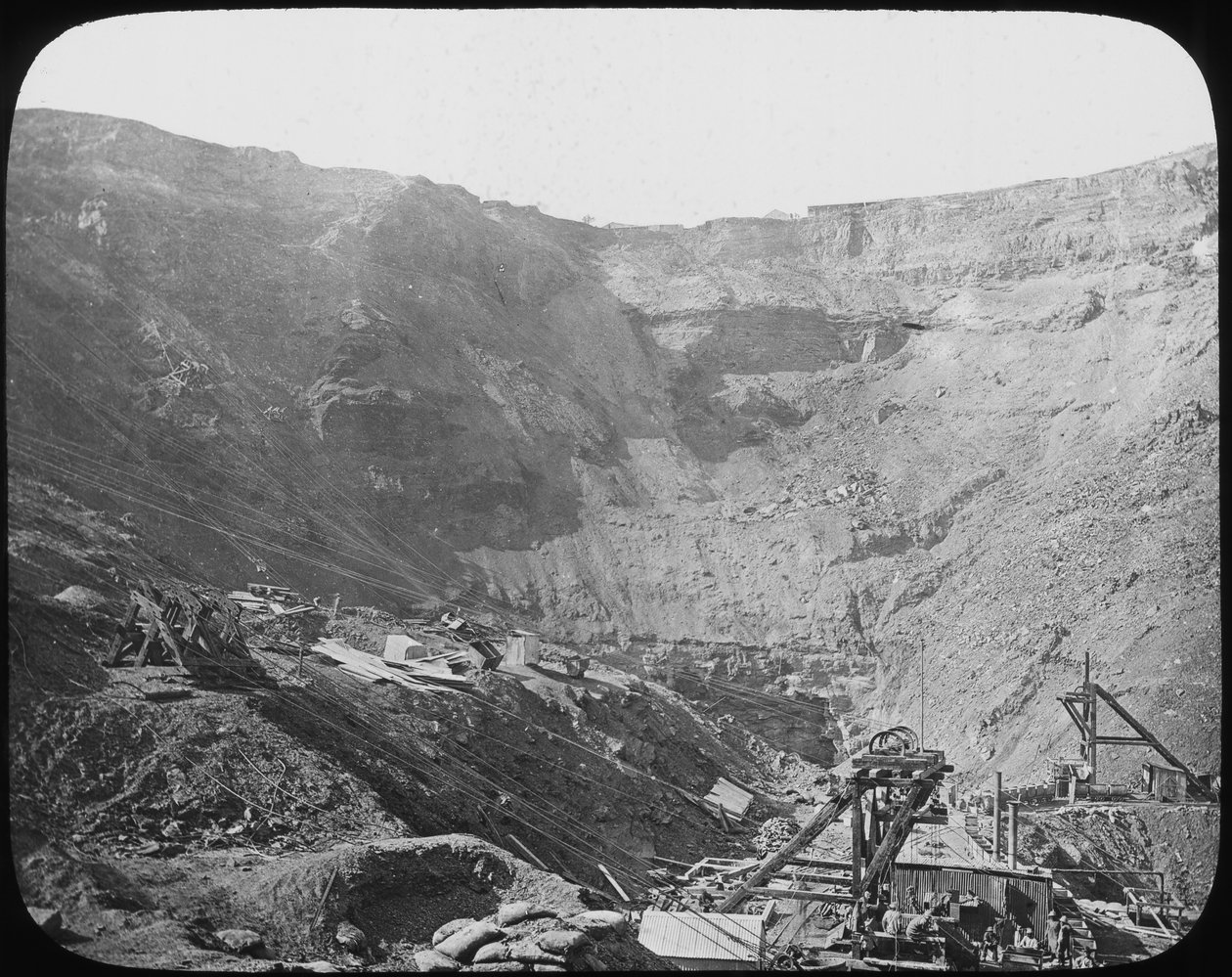 Mina de diamantes Kimberley, África do Sul, c1890 de Unbekannt