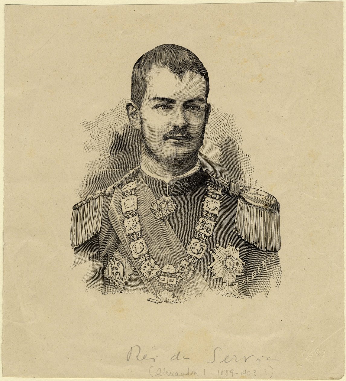 Rei Alexandre da Sérvia 1876-1903, c. 1889 de Unbekannt