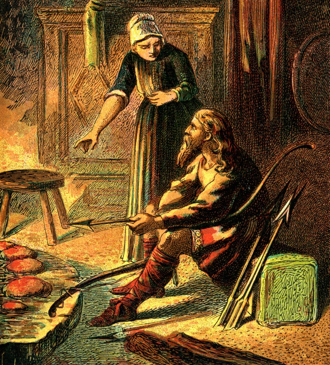 Rei Alfred e os bolos, c1850 de Unbekannt