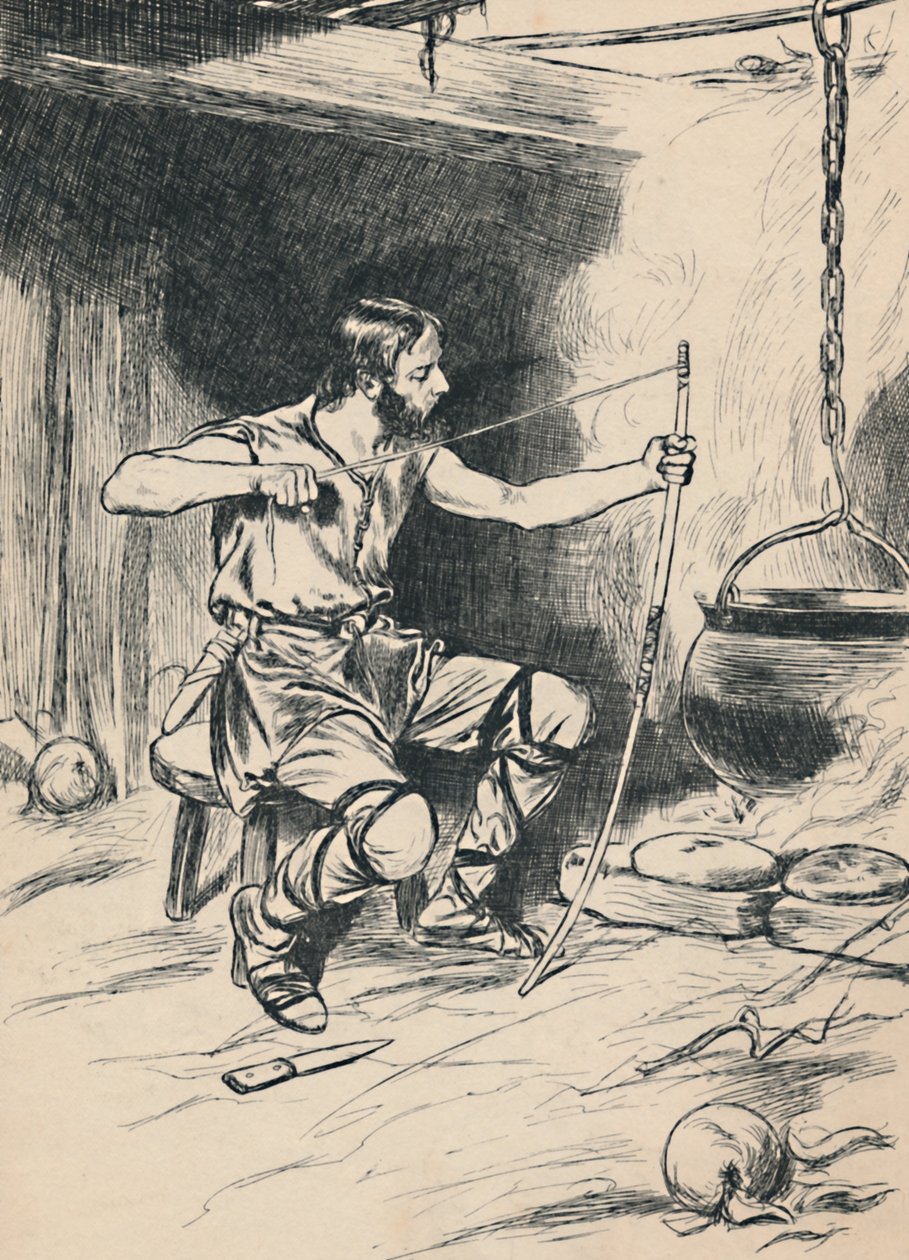 O rei Alfred esquece os bolos, c1907 de Unbekannt