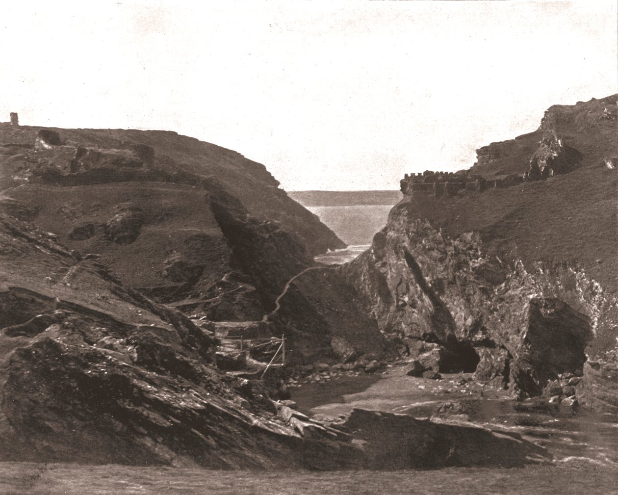 Rei Arthurs Castelo, Tintagel, Cornualha, 1894. de Unbekannt