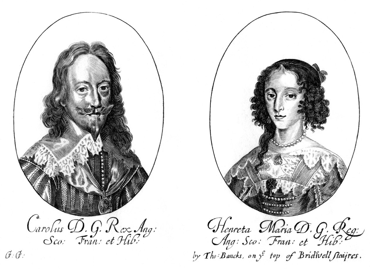 Rei Carlos I 1600-1649 e Rainha Henrietta Maria 1609-1669 de Unbekannt
