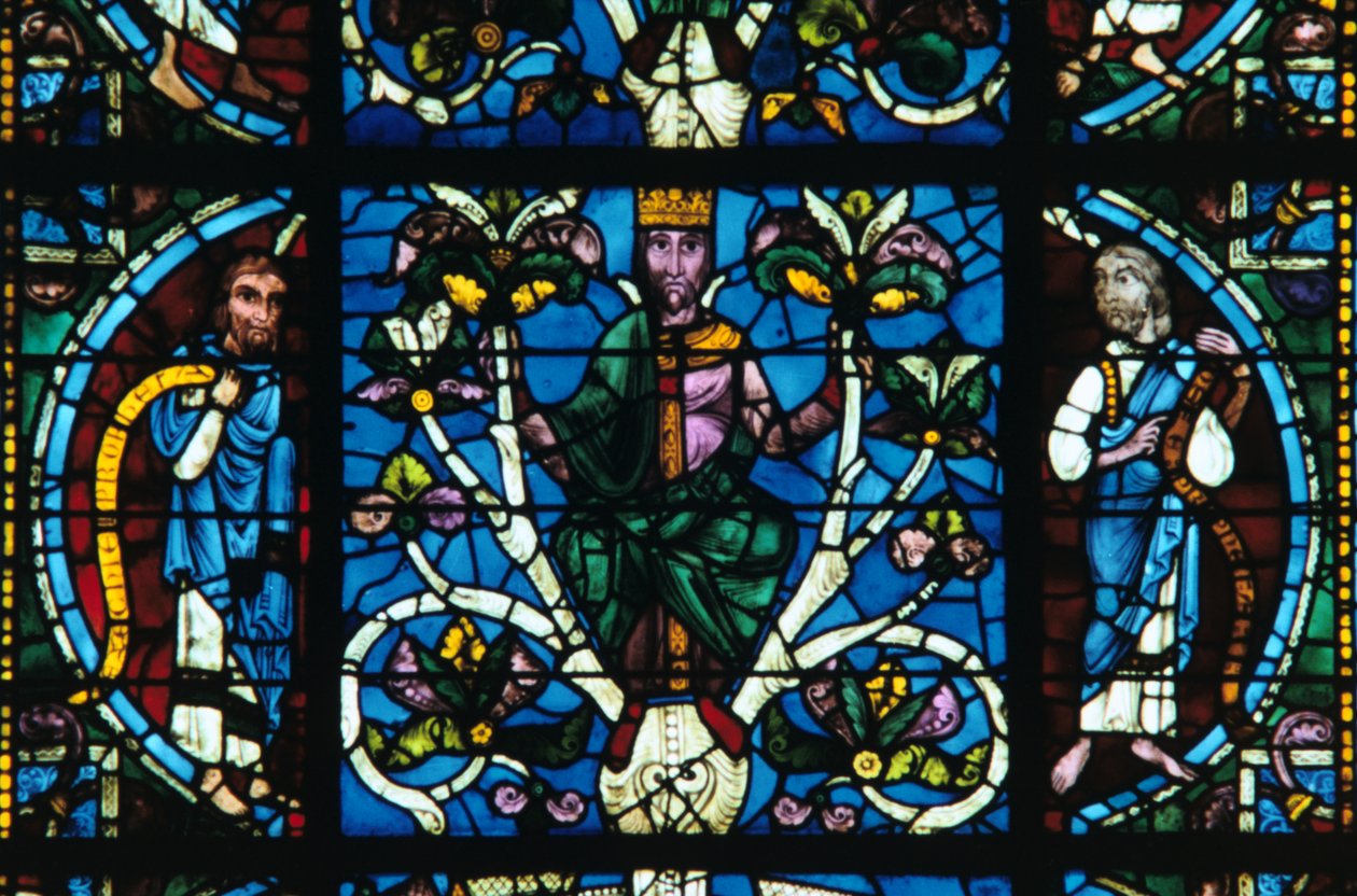Rei Davi, vitral, Catedral de Chartres, França, 1145-1155 de Unbekannt
