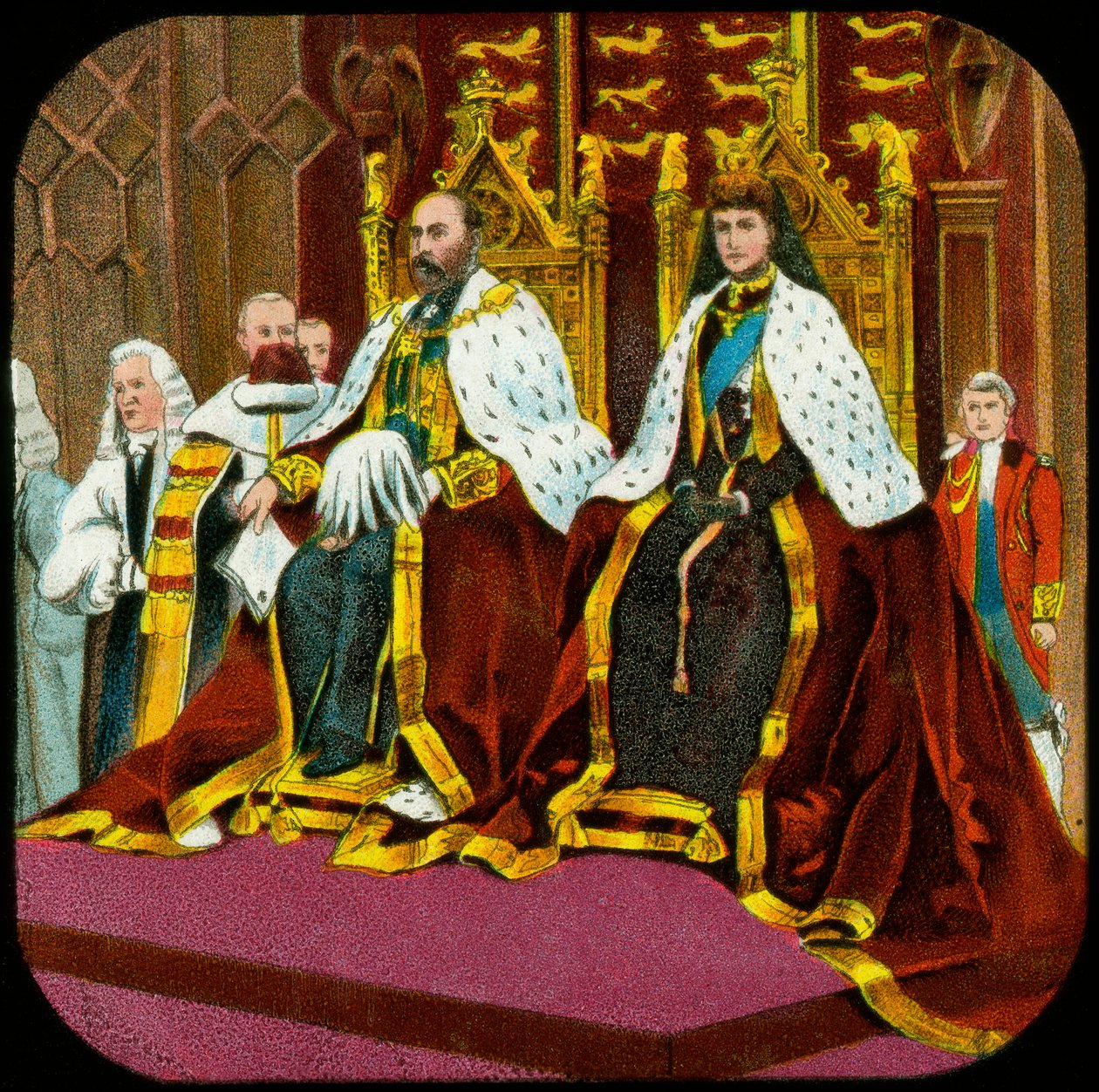 Rei Eduardo VII e Rainha Alexandra, Abertura do Parlamento, Westminster, c1902-1909 de Unbekannt