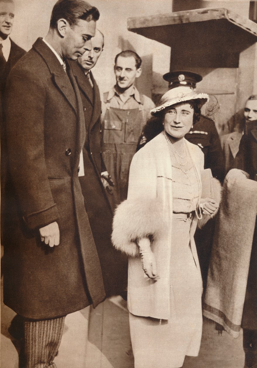 Rei George VI e rainha Elizabeth deixando um ensaio da coroação, 1937 de Unbekannt