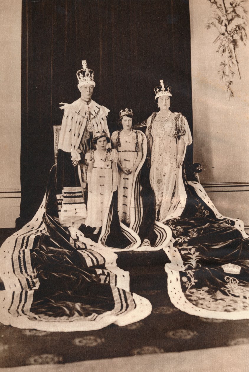 Rei George VI e rainha Elizabeth no dia da coroação, 1937. de Unbekannt