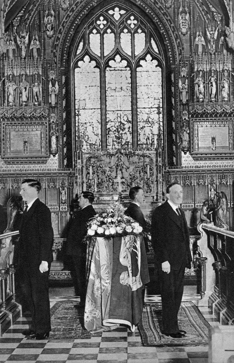 Rei George V, deitado no estado, Igreja de Santa Maria Madalena, Sandringham, Norfolk, janeiro de 1936 de Unbekannt