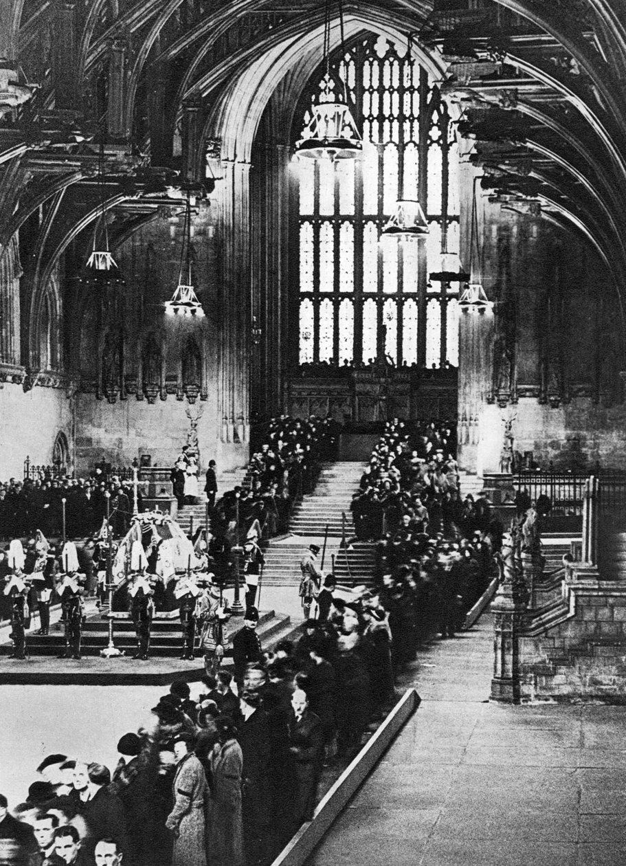 Rei George V, deitado no estado em Westminster Hall, Londres, janeiro de 1936 de Unbekannt