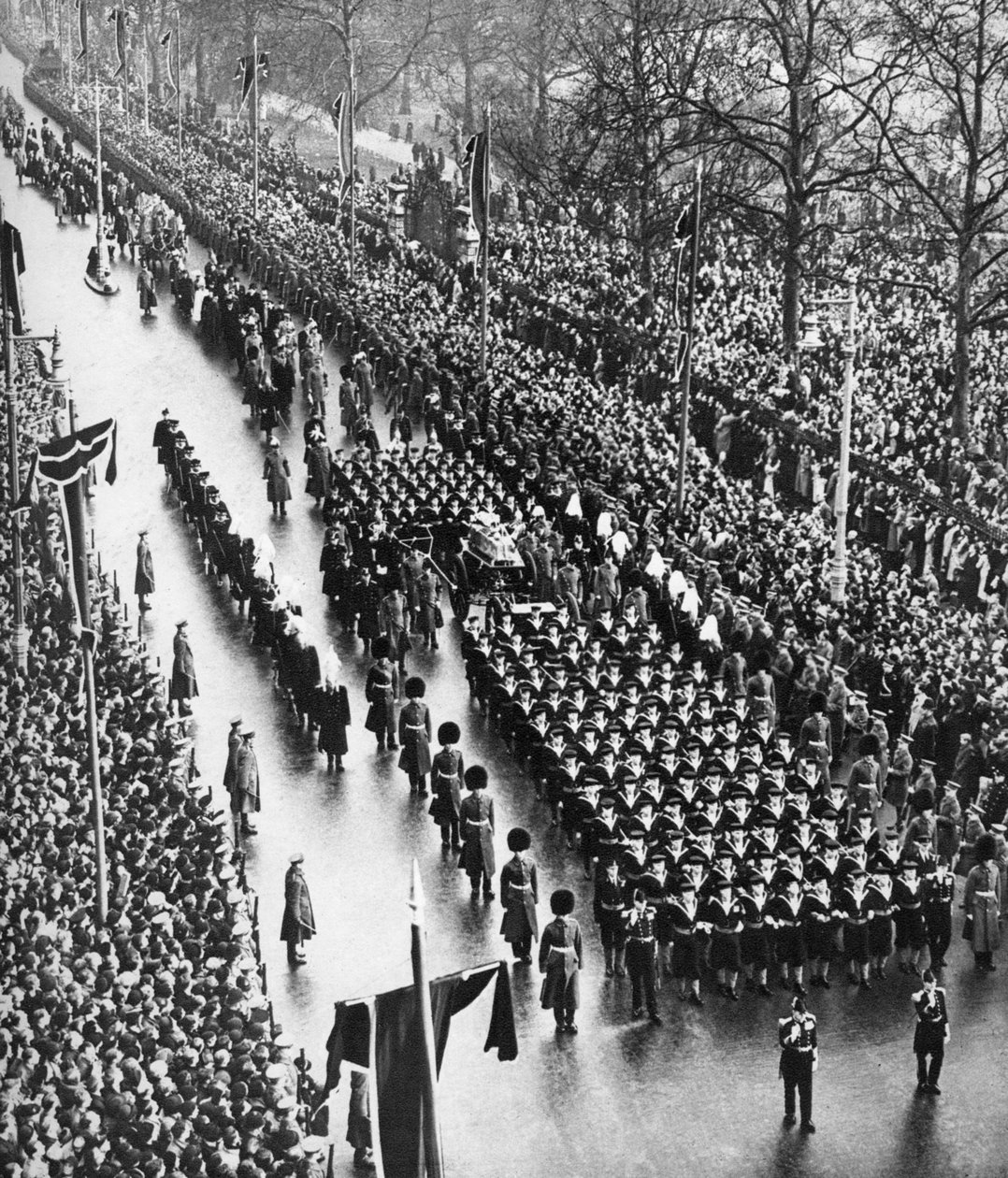 Procissão fúnebre do rei George Vs passando por Piccadilly, Londres, 28 de janeiro de 1936 de Unbekannt