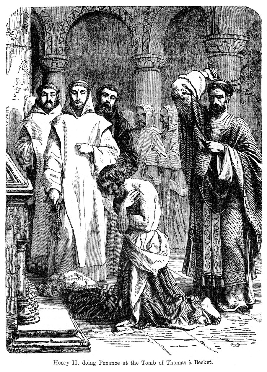 Rei Henrique II fazendo penitência no túmulo de Thomas a Becket, Catedral de Canterbury de Unbekannt