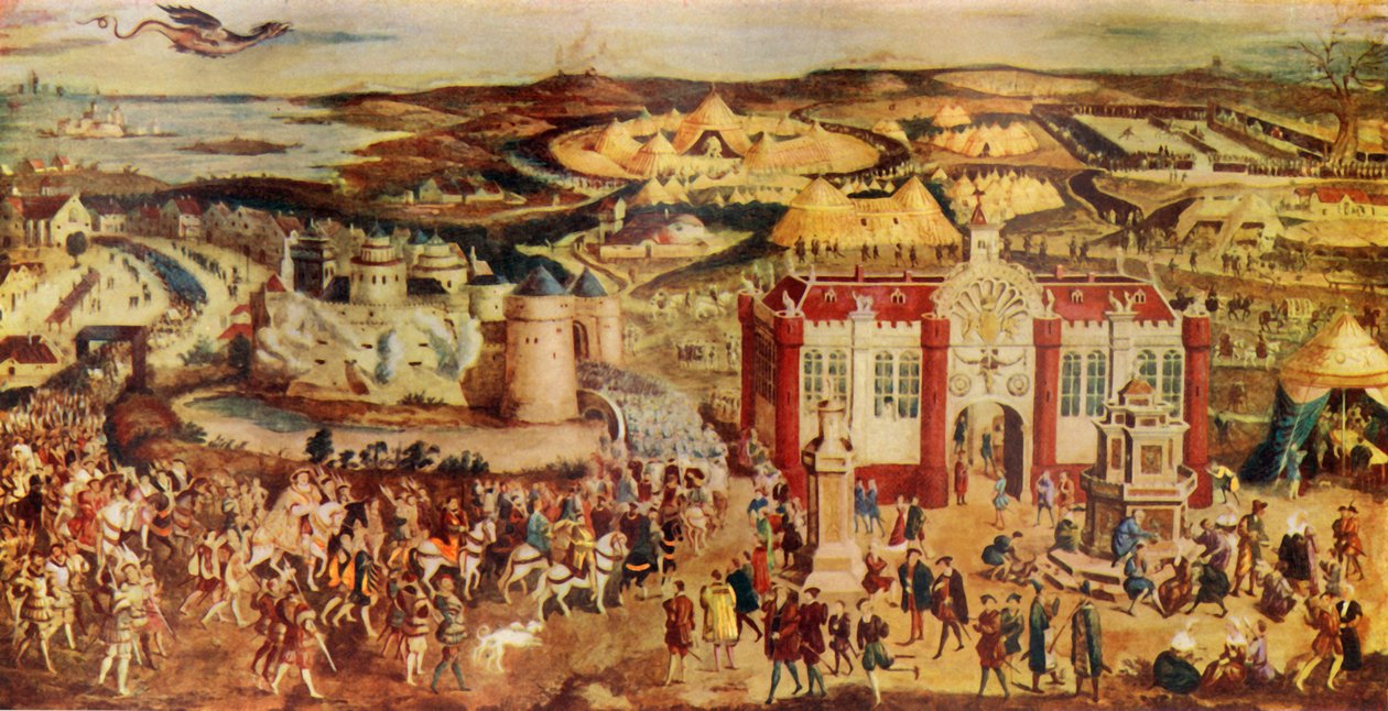 Rei Henrique VIII. Encontro ... Francisco no ... Campo do Pano de Ouro, 1520, c1930. de Unbekannt