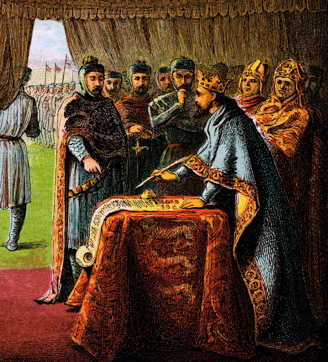 Carta do rei João e a Magna, 1215, c1850 de Unbekannt