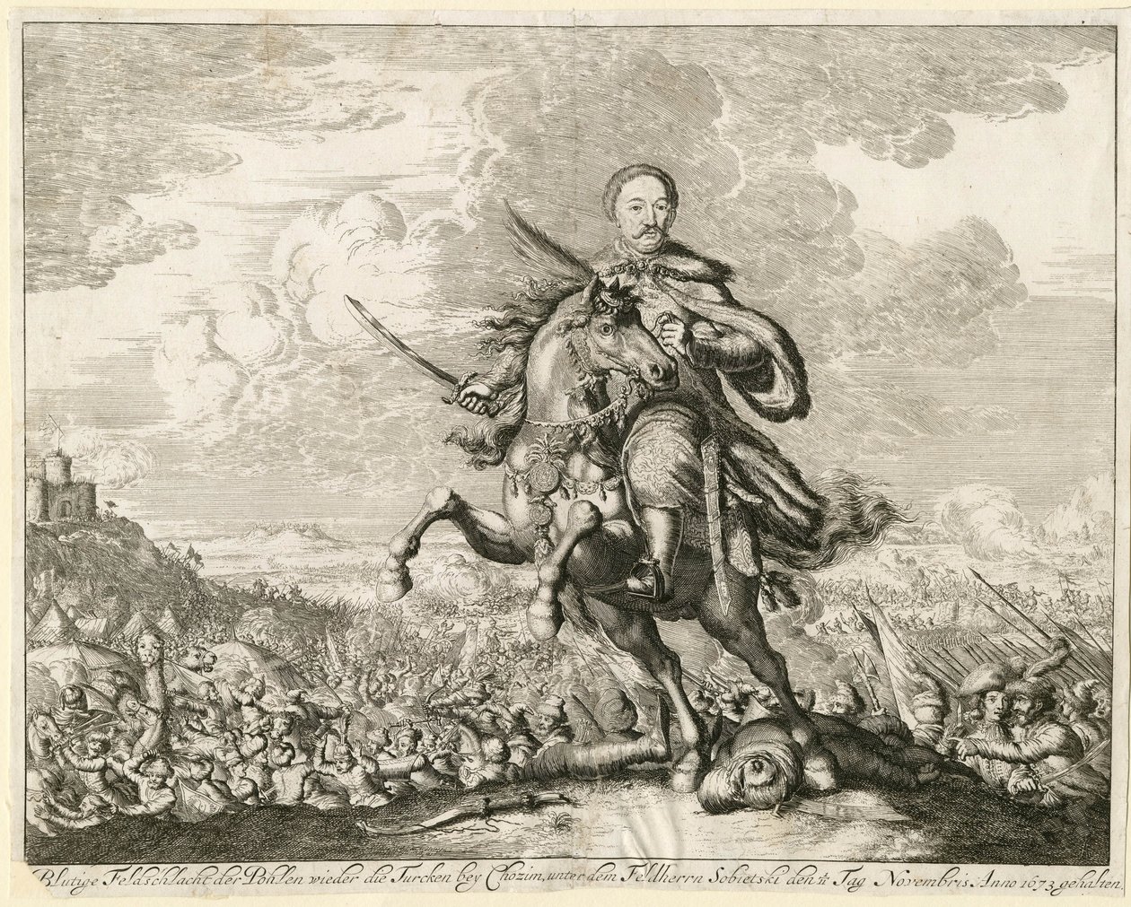 Rei João III Sobieski na Batalha de Khotyn em 11 de novembro de 1673, 1673 de Unbekannt