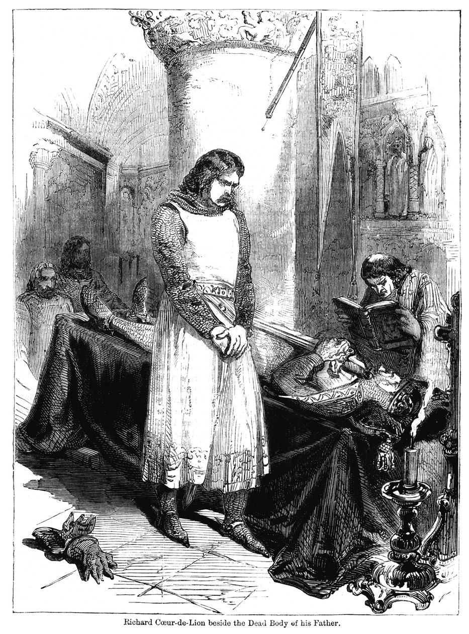 Rei Ricardo I ao lado do cadáver de seu pai, rei Henrique II, 1189 de Unbekannt