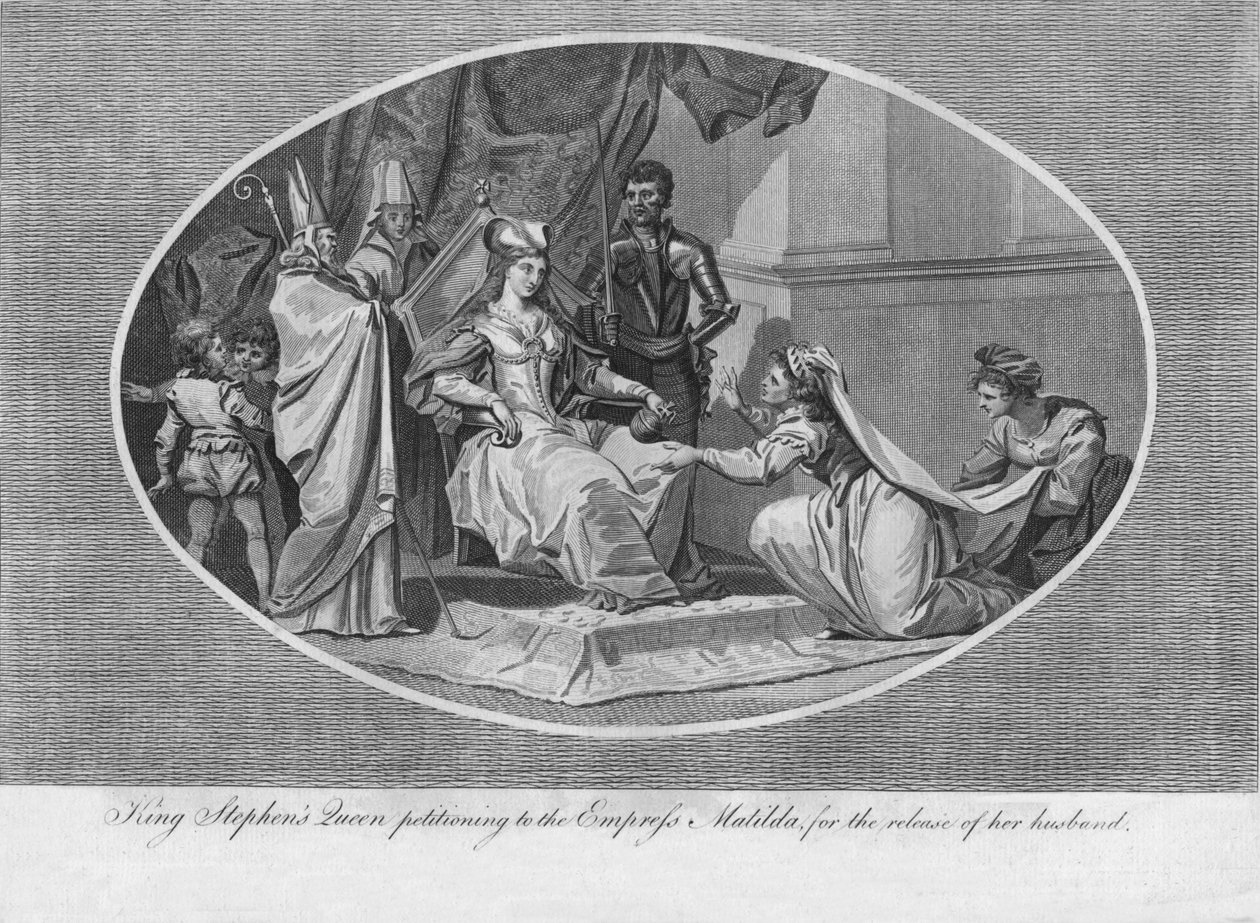 Rainha do rei Stephens pedindo à imperatriz Matilda a libertação de seu marido, 1141 1793 de Unbekannt