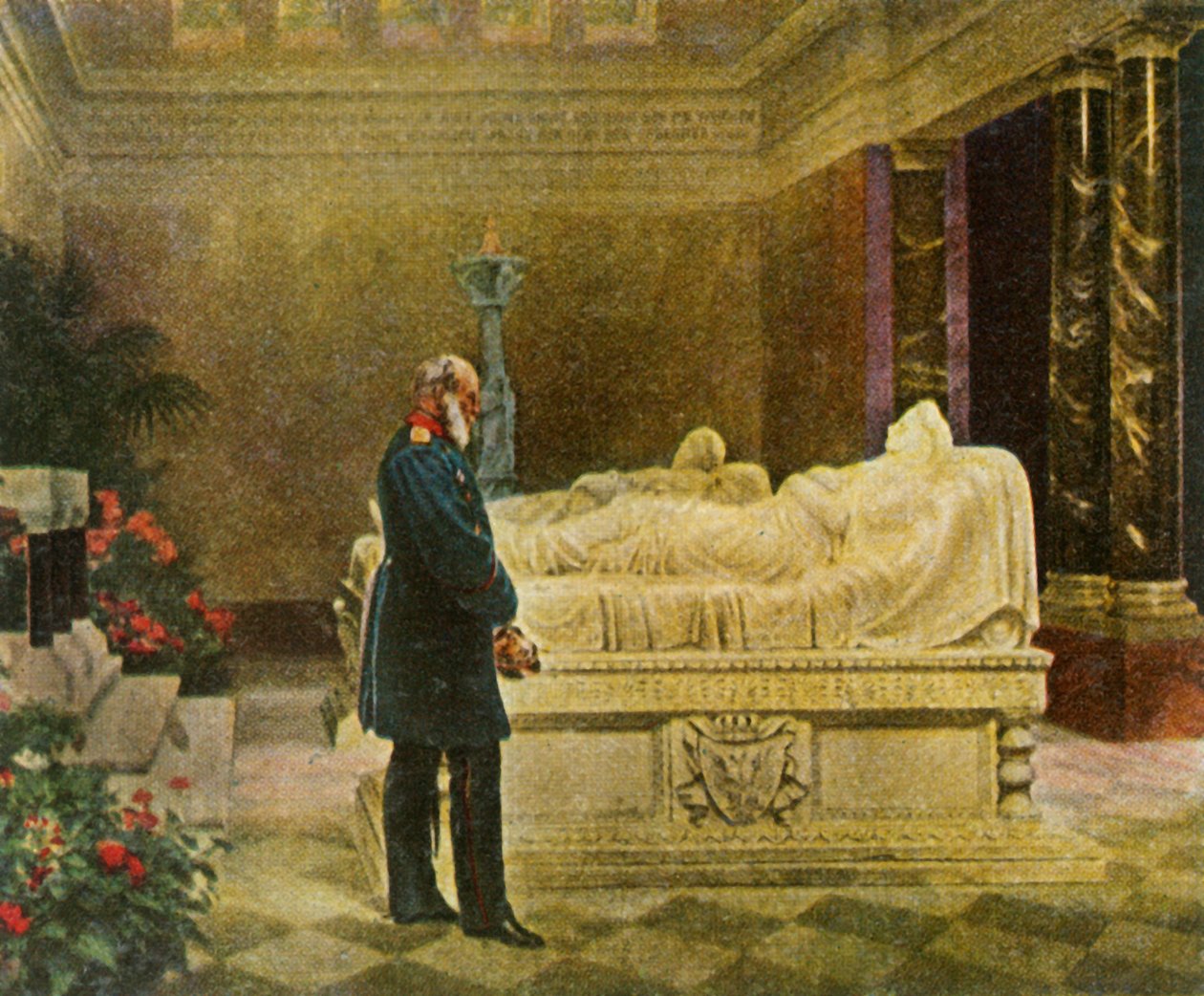 Rei Guilherme I na tumba de seus pais, 19 de julho de 1870, 1936. de Unbekannt